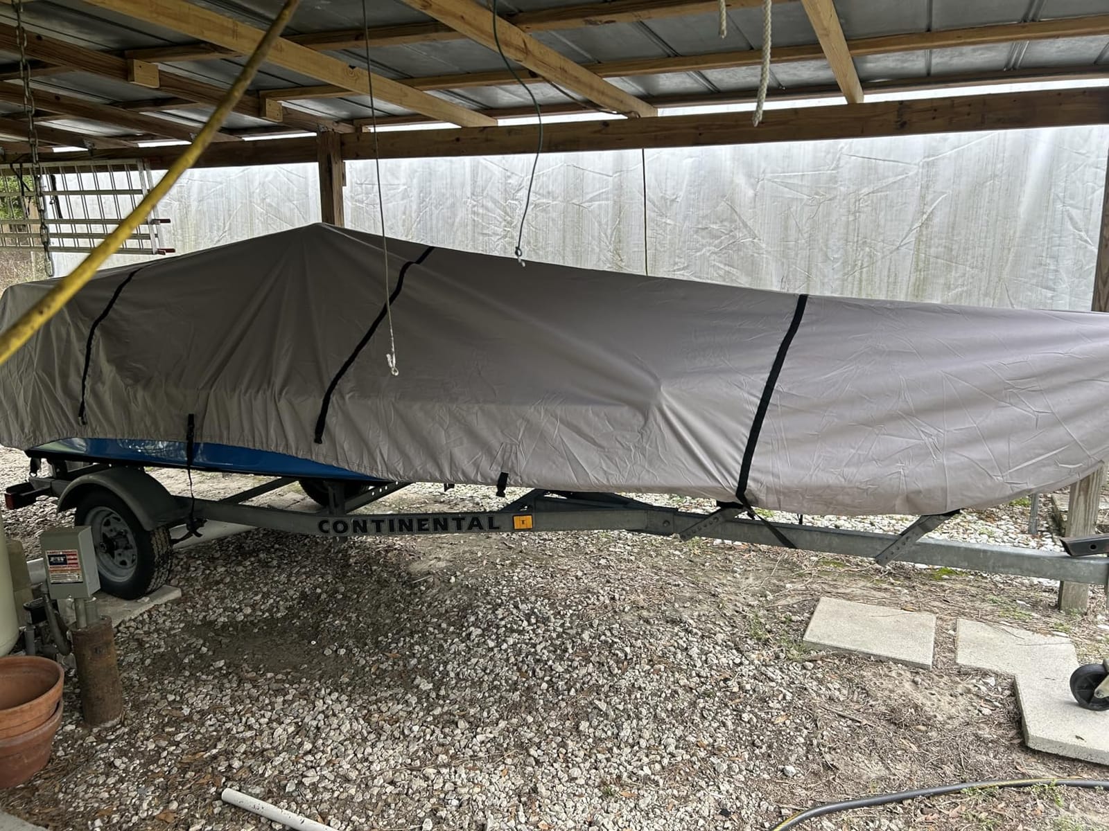 Solim 16FT Jon Boat Cover with Motor Cover, 1200D PU Waterproof Heavy Duty Mooring Cover, Trailerable Marine Grade Polyester Canvas Replacement for Jon Boat 16' Long Beam Width Up to 75 in, Gray customer photo 1