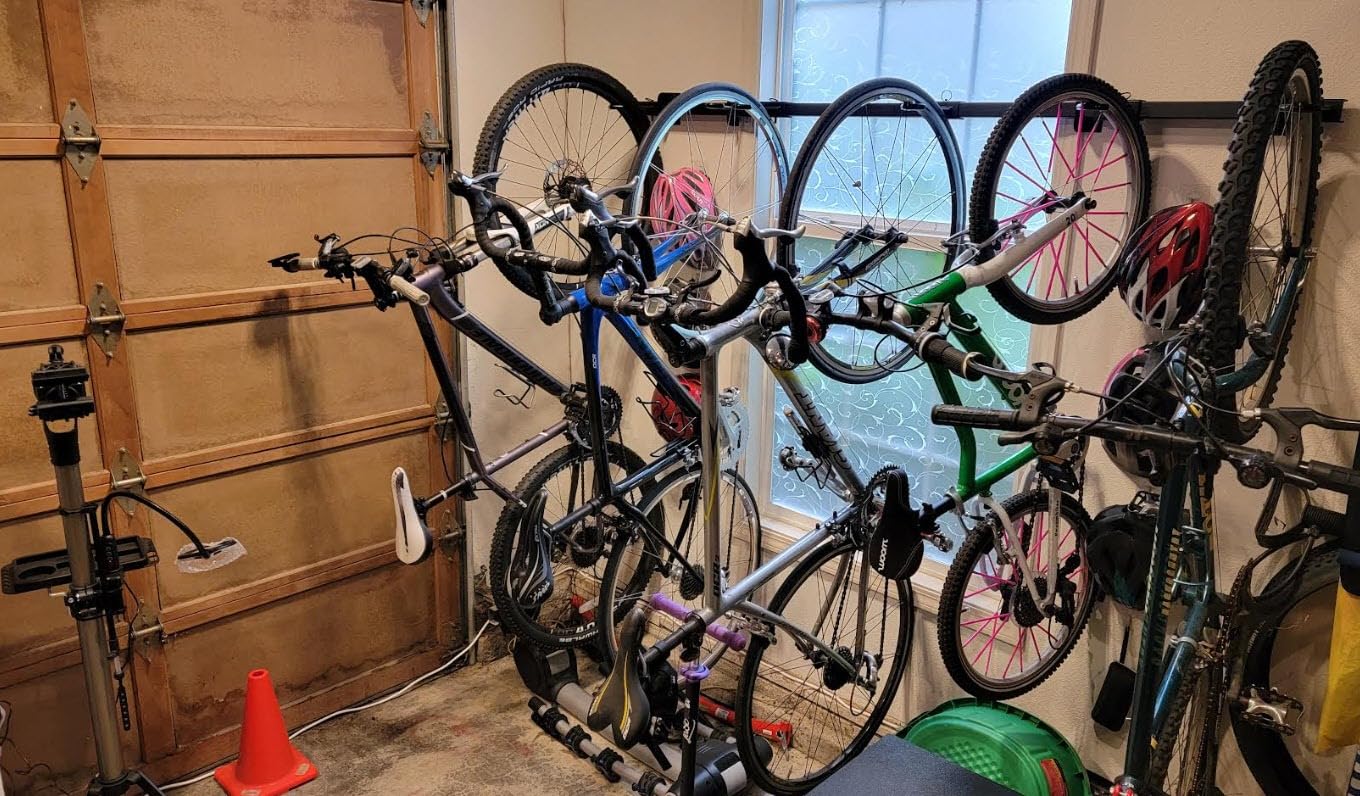 GoSports Wall Mounted Bike Rack for Garage - Vertical Storage for 4 to 6 Bicycles customer photo 1