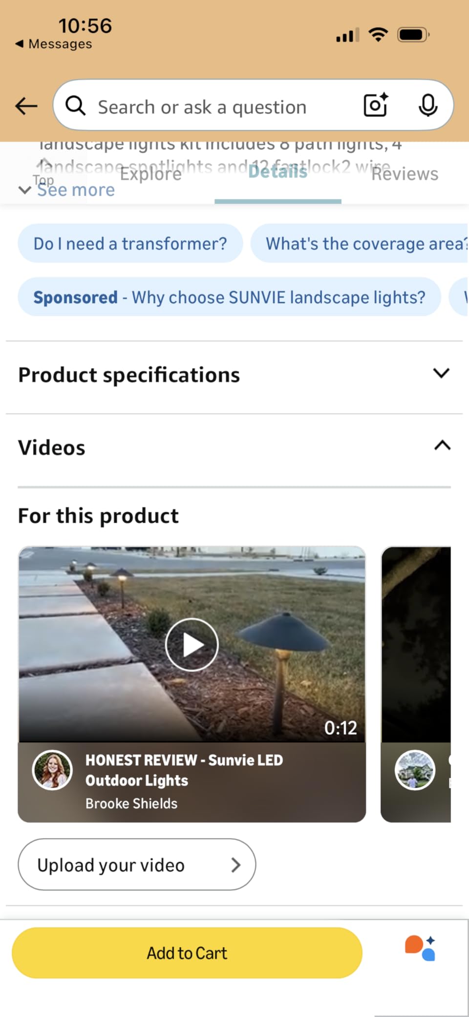 SUNVIE LED Low Voltage Landscape Lighting Kit with Connectors, Pathway Lights with Spotlights, Aluminum, Waterproof for Patio Yard Garden, 12 Pack customer photo 2