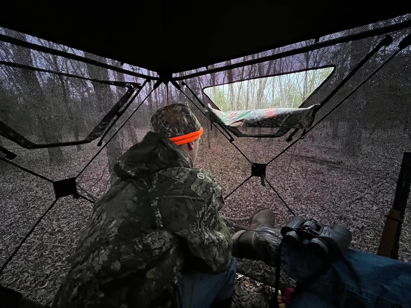 Lenotos Hunting Blind, 2 Person Pop Up Blinds 360 Degree See Through, Portable Durable Hunting Ground Blinds for Deer & Turkey Hunting customer photo 1