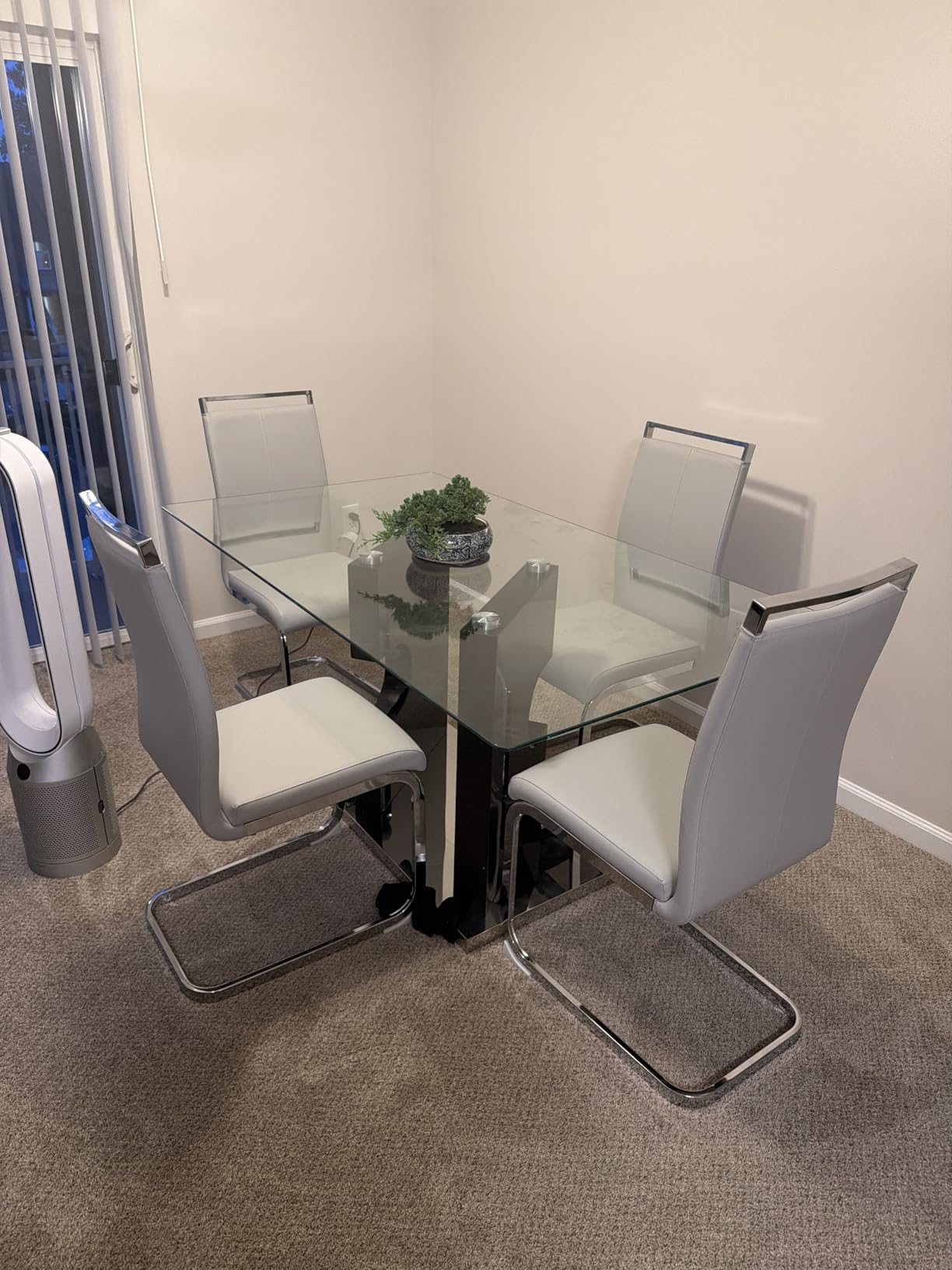 Glass Dining Table Set of 6, 63