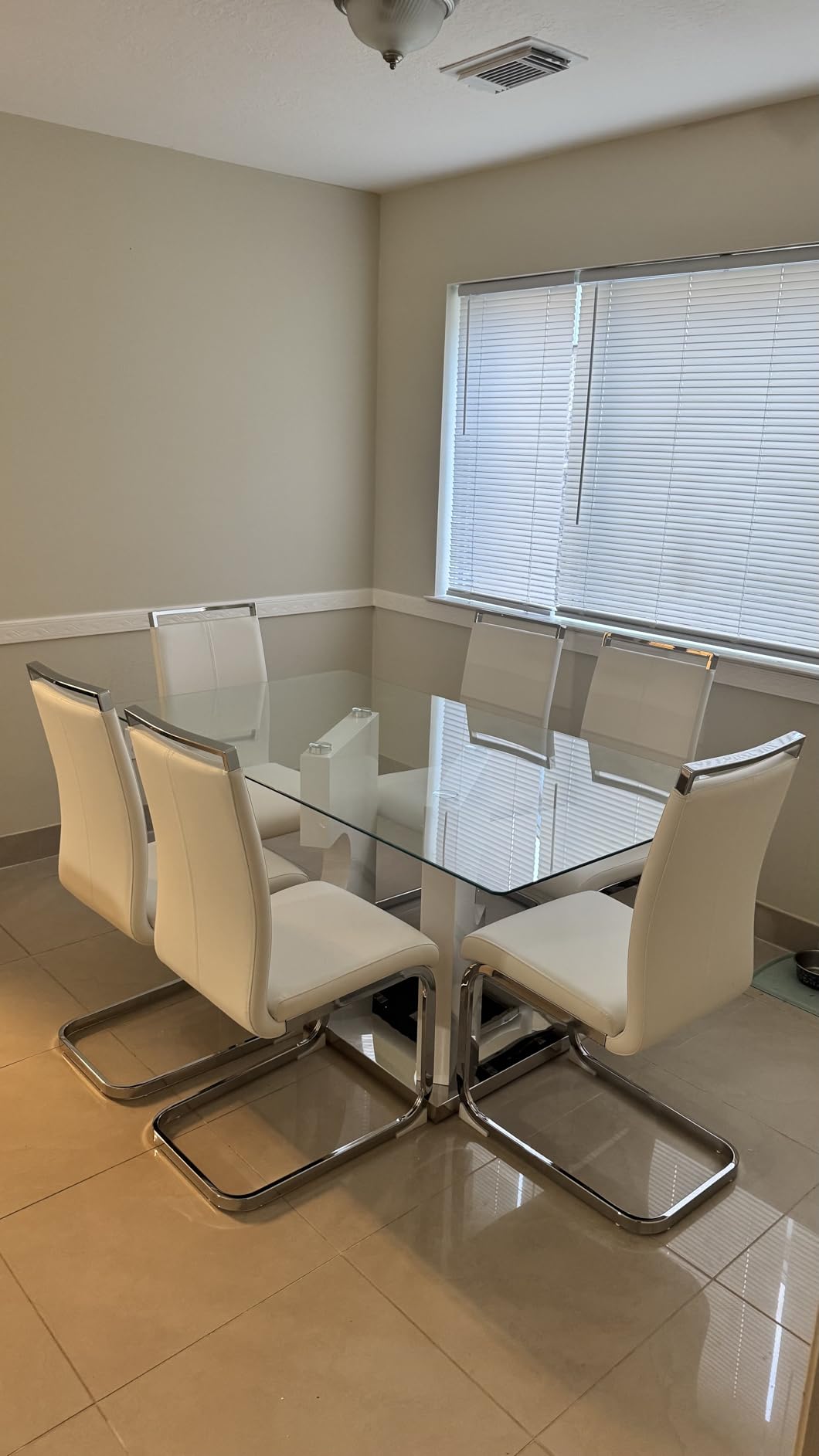 Glass Dining Table Set of 6, 63