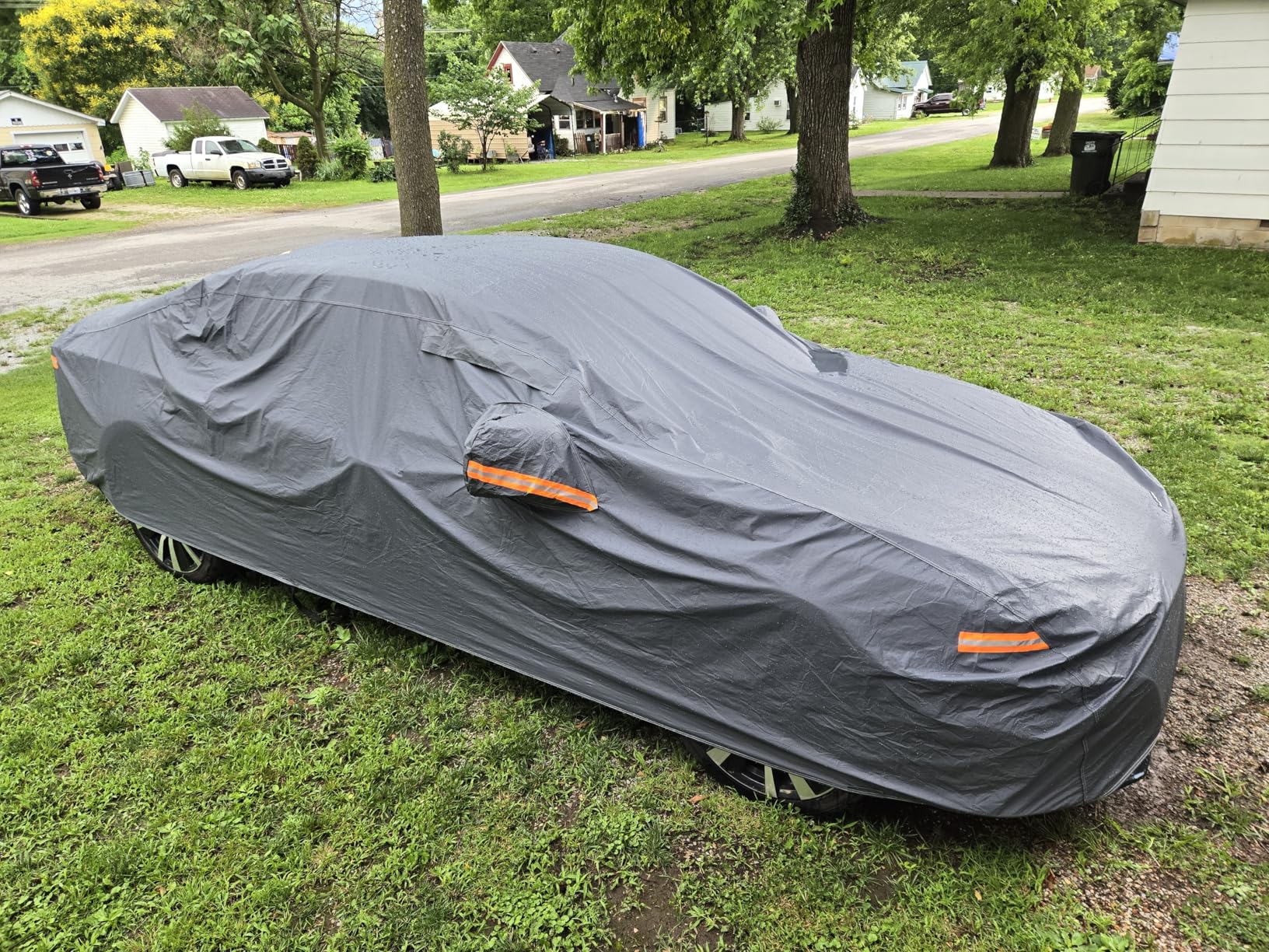 GUNHYI 16 Layers Car Cover Waterproof All Weather, Heavy Duty Full Exterior Cover Universal Fit Coupe Ford Mustang, Chevrolet Camaro/Corvette, Audi A4/A5, BMW 5 Series customer photo 1