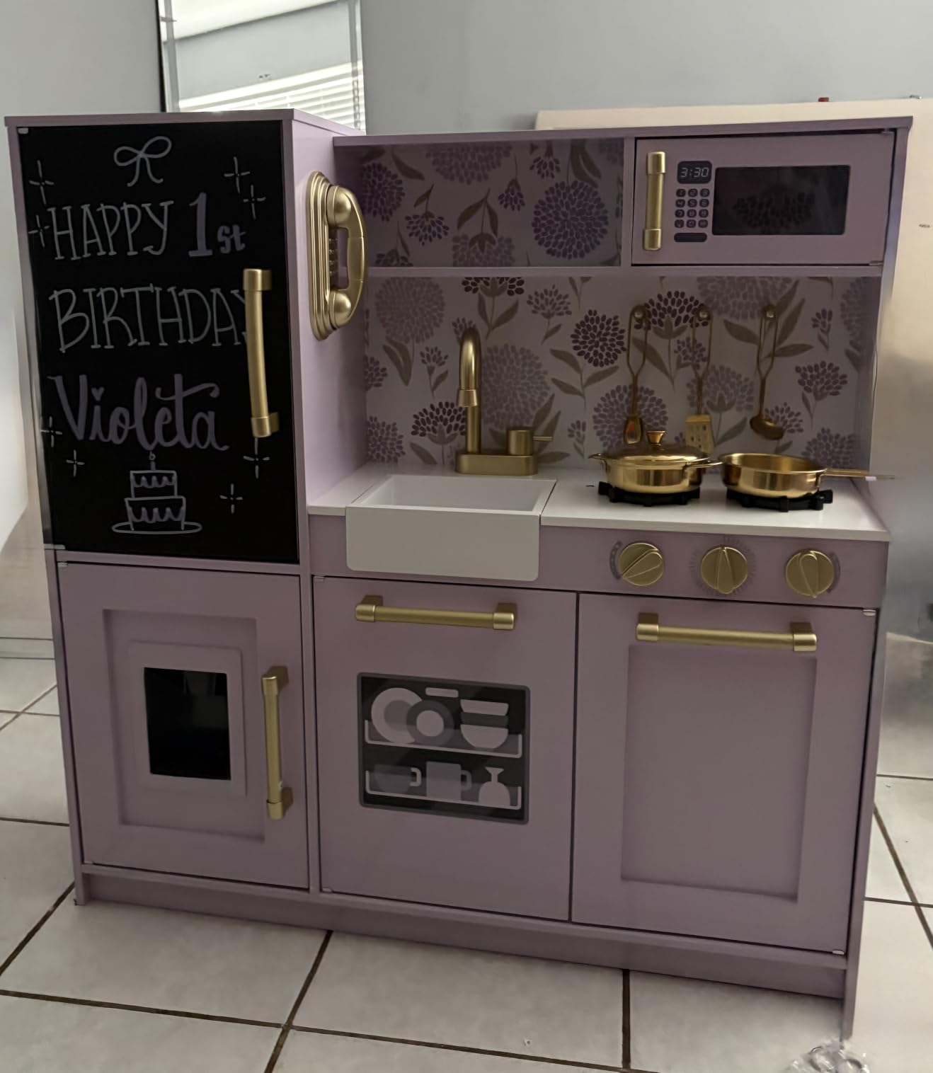 Best Choice Products Wooden Play Kitchen for Kids, Pretend Play Cooking Toy Set with Sink, Oven, Microwave, Refrigerator, Ice Maker & Accessories, Kitchen Playset for Toddlers Ages 3+ - Pink customer photo 1