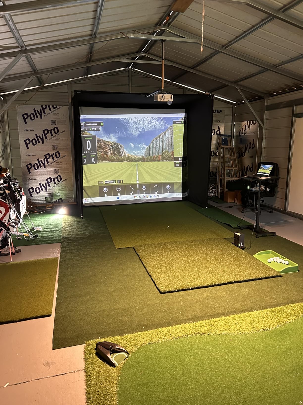 Golf Simulator Studio Pro Package Launch Monitor, Metal Protective Case, Enclosure, Simulator Software, Hitting Mat, Projector and Ball Tray - Improve Your Game from Home customer photo 1