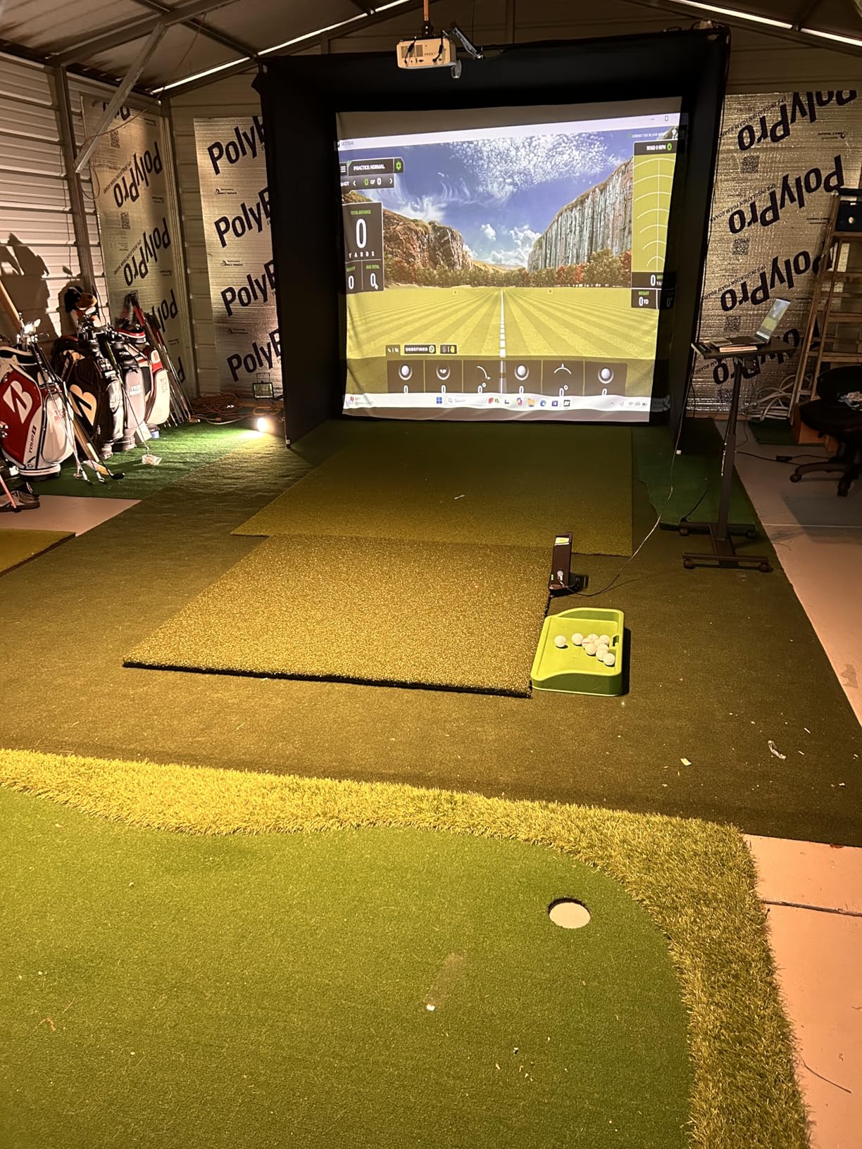 Golf Simulator Studio Pro Package Launch Monitor, Metal Protective Case, Enclosure, Simulator Software, Hitting Mat, Projector and Ball Tray - Improve Your Game from Home customer photo 2