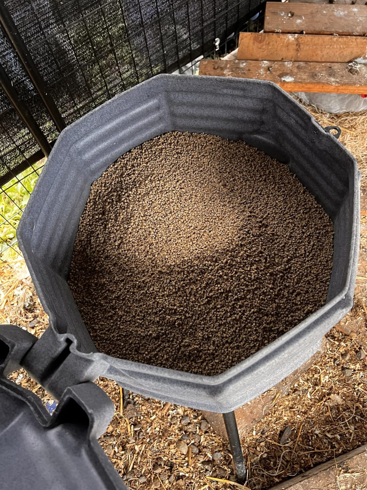 CoopWorx Poultry Feeder - 80 lb Capacity - Adjustable Height - UV Stable - Weather Resistant - 8 Feed Ports - Silo Shaped Design - Rust-Proof - Made in USA customer photo 2