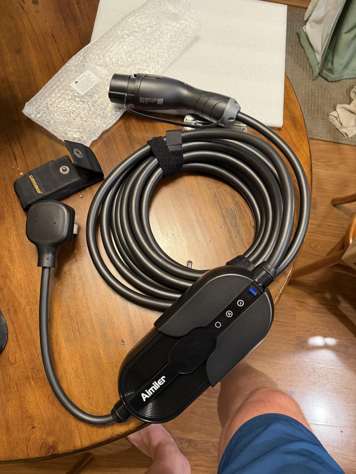 AIMILER Level 2 Electric Vehicle (EV) Charger (WIFI APP/Plug-play), 32A, 25ft Cable ETL Certified, 220V-240V NEMA 14-50P Plug EVSE w/ J1772 Connector, Portable EV Car Charging Stations for Home Level 2 customer photo 2