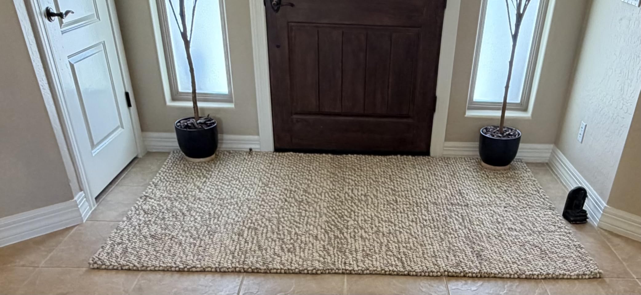 S & L Homes Wool Cotton Hand Woven Chunky Knit Popcorn Rug - Ivory Contemporary Area Rug for Living Room Bedroom (8' x 10' - Ivory) customer photo 2