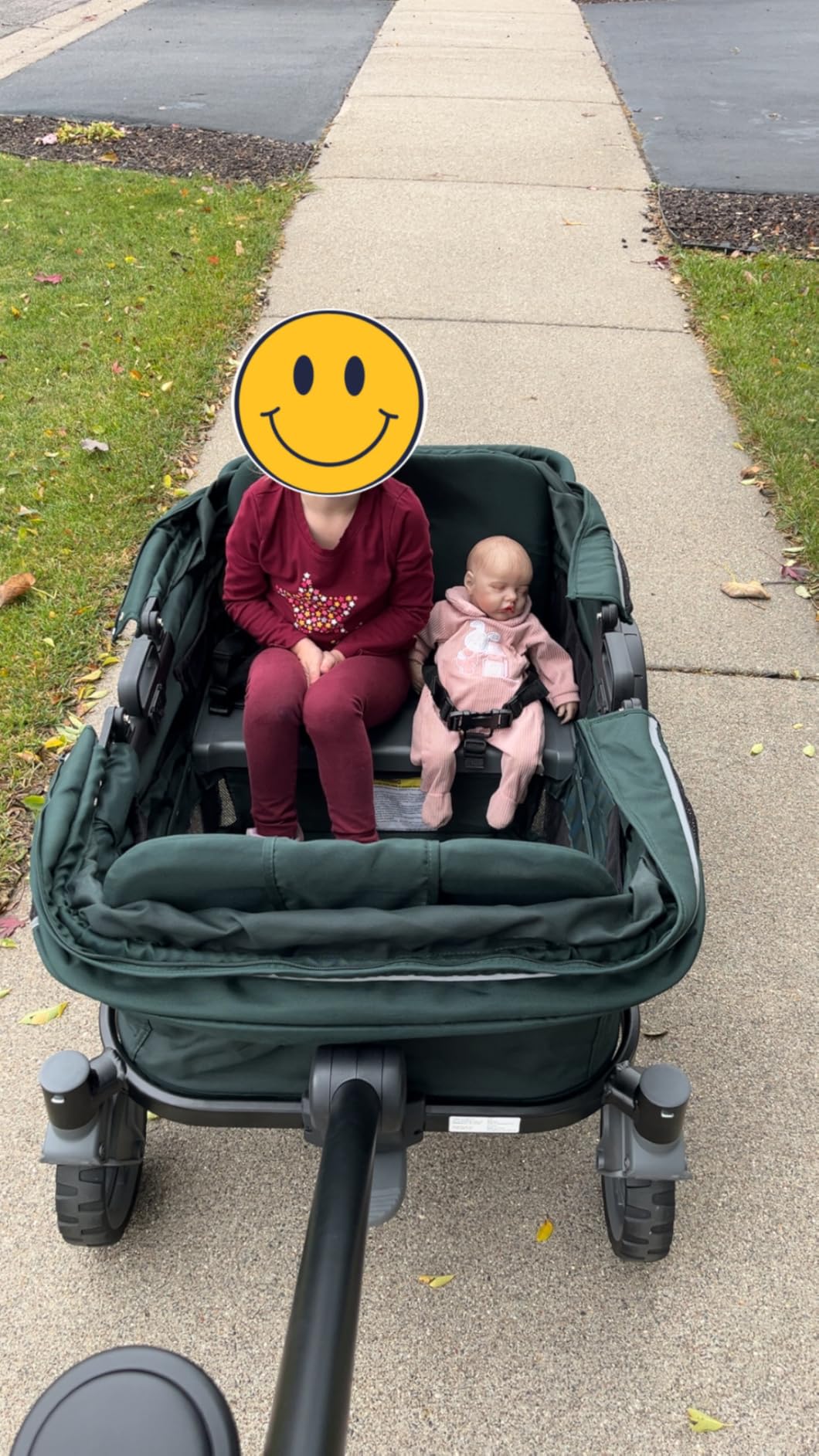 Anthem4 Quad All-Terrain Wagon Stroller with Easy Push and Pull, Removable XL Canopies, and Sturdy, Safe Folding for Storage and Transport, Sea Moss customer photo 2
