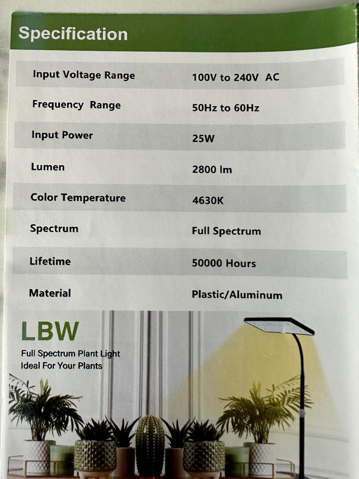 LBW Desk Grow Light, 214 LEDs Full Spectrum Plant Light for Indoor Plants | Desktop Grow Lamp with 4/8/12H Timer, 10