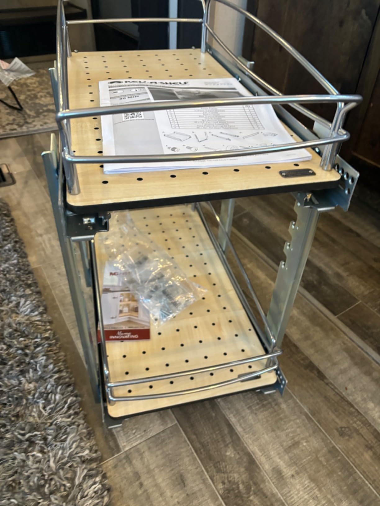 Rev-A-Shelf Pull Out Kitchen Cabinet Storage Organizer with Solid Bottom and Undermount Soft-Close Full Extension Slides, 54BK-18SC-1 customer photo 2