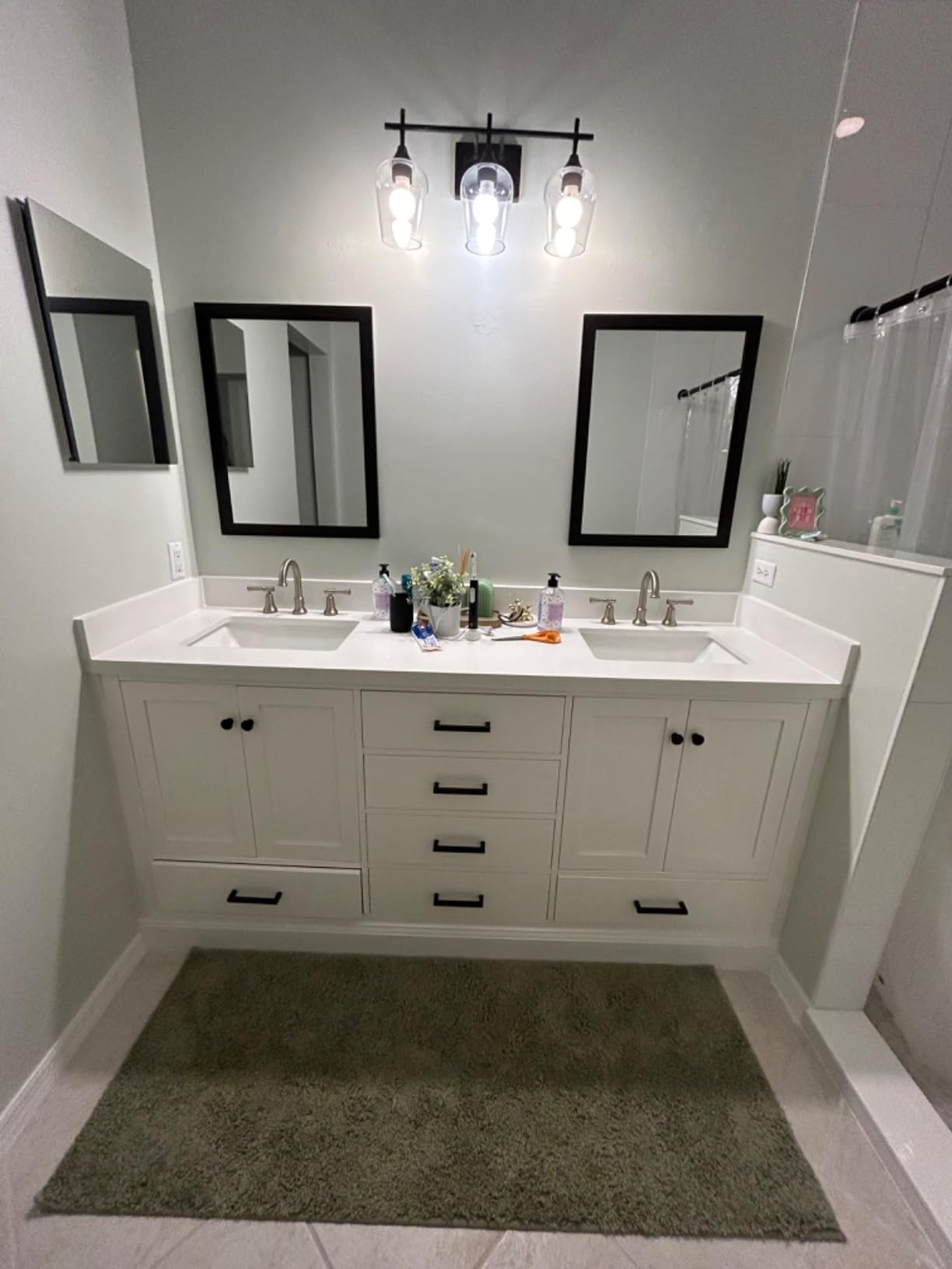 Pure White Quartz Vanity Top Side Splash 22