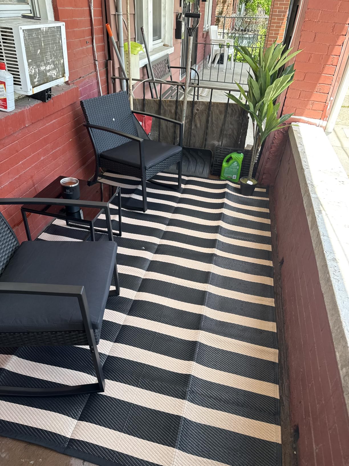 Homall Patio Furniture Set 3 Piece Resin Outdoor Bistro Set Rocking Patio Chairs with Cushions and Table for Porch, Poolside, Balcony and Yard customer photo 1