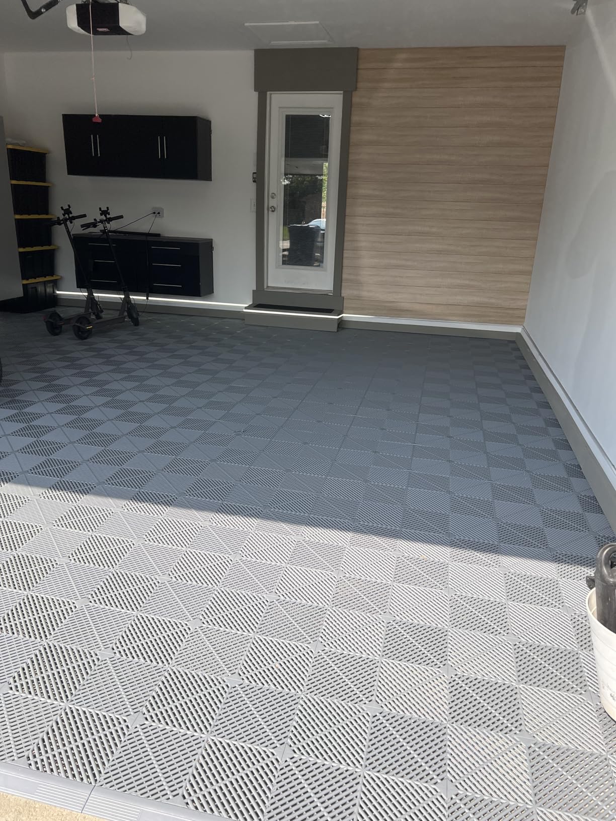 SafeRacks Ribbed Interlocking Garage Floor Tiles - Vented, Self-Draining, Non-Slip Flooring, Modular, Virgin Polypropylene, Ideal for Garages, Patios, Basements, Decks - Black - 82.56 sq ft - 48 Pack customer photo 2