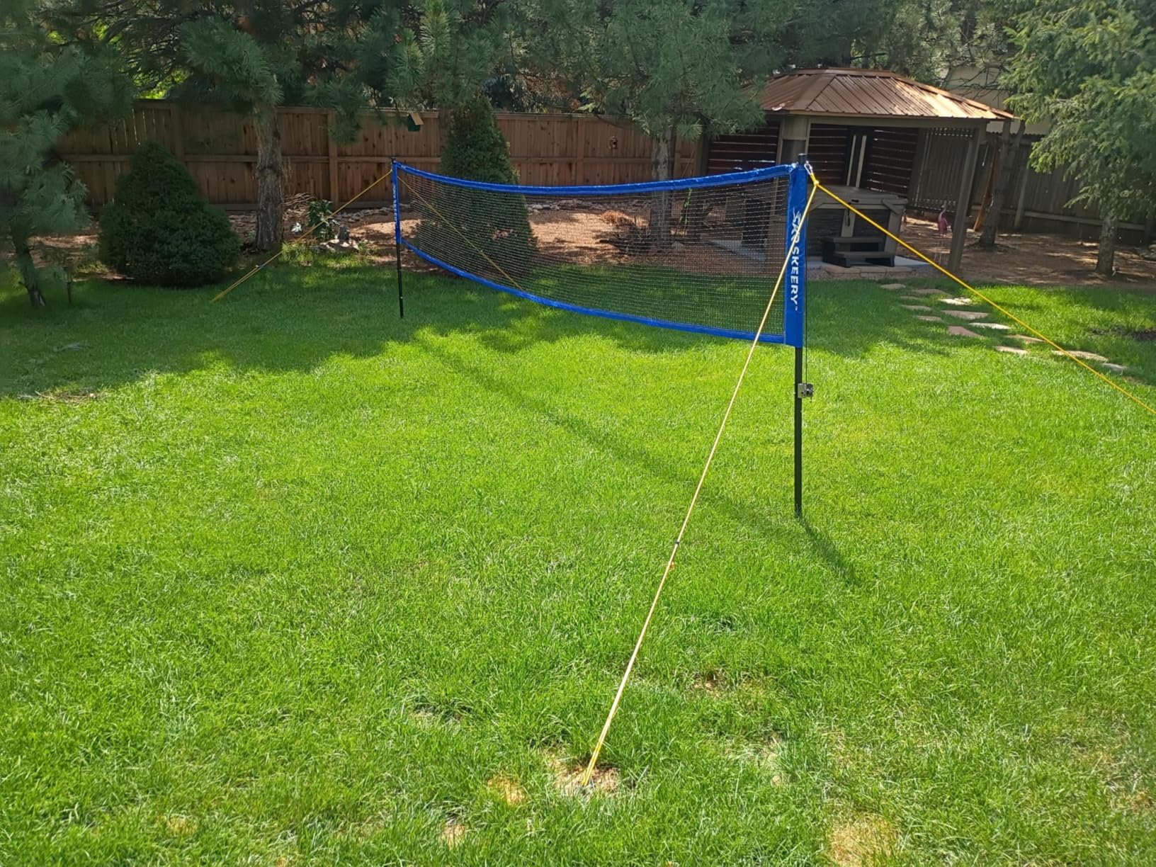 SKEERY Professional Badminton Set with Winch System, Portable Net, Carbon Aluminum Rackets Set of 4 customer photo 2