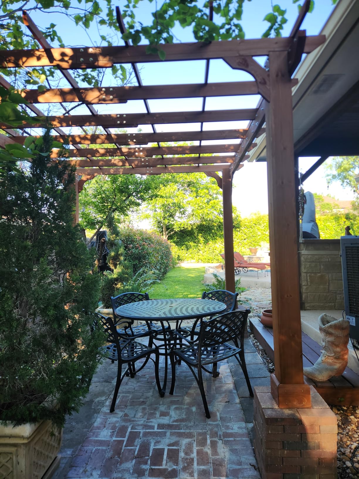 MUPATER 10x12 FT All Cedar Wooden Pergola, Kit with Stakes, Quality Supported Structure, Snow and Wind Supported, Outdoor Pergola with Cedar Framed for Backyard, Deck, Lawn customer photo 2