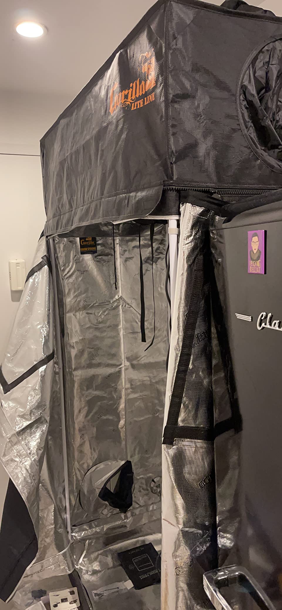 Gorilla Grow Tent 4x4 Fixed Height Indoor Grow Tent, 6'11