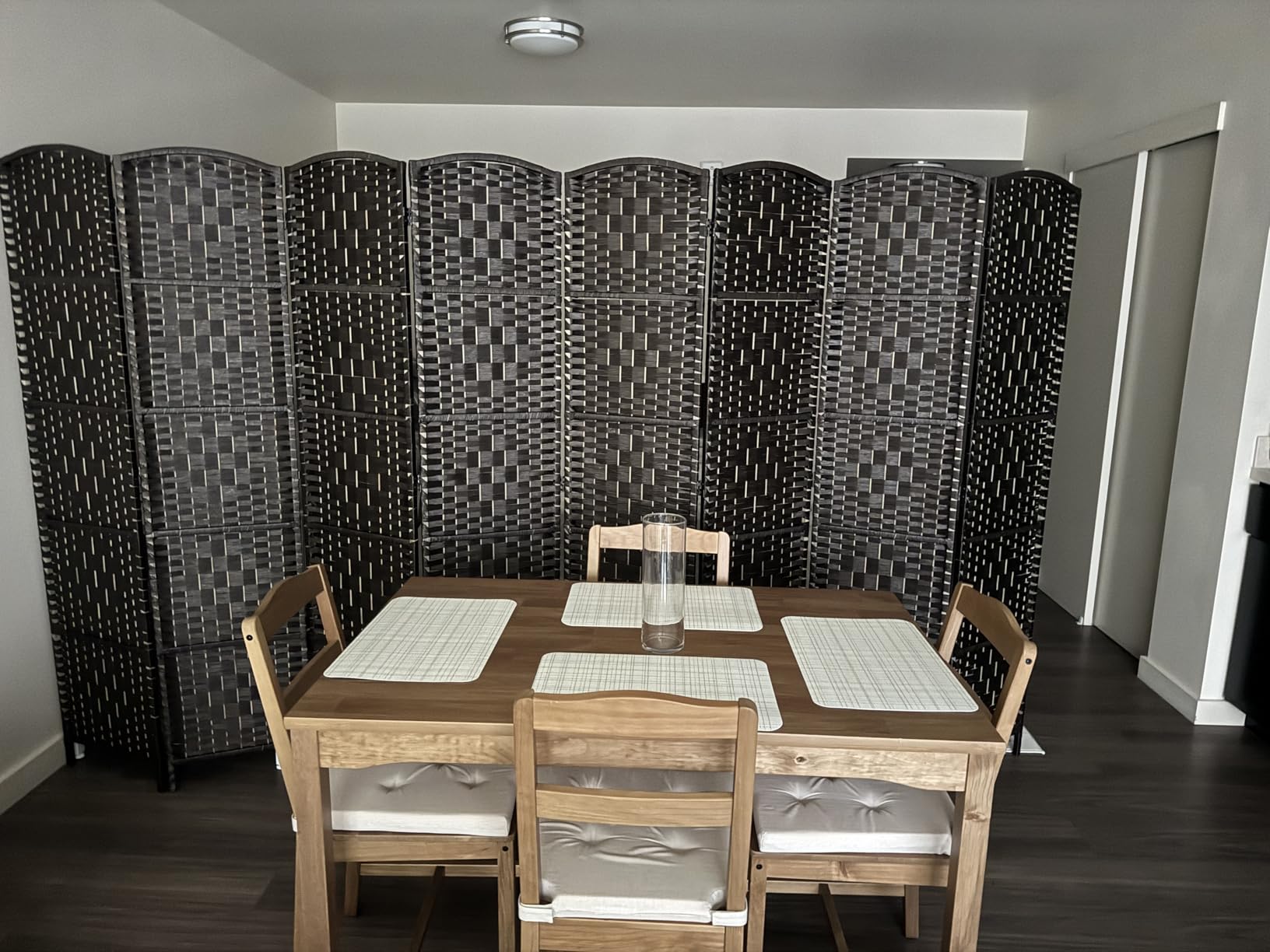 HALLYBEE Room Divider for Space Separation, Room Dividers and Folding Privacy Screens, 6ft Wall Partitions, Privacy Screen, 16in Folding Panel Separation 8 Panel, Dark Mocha customer photo 2