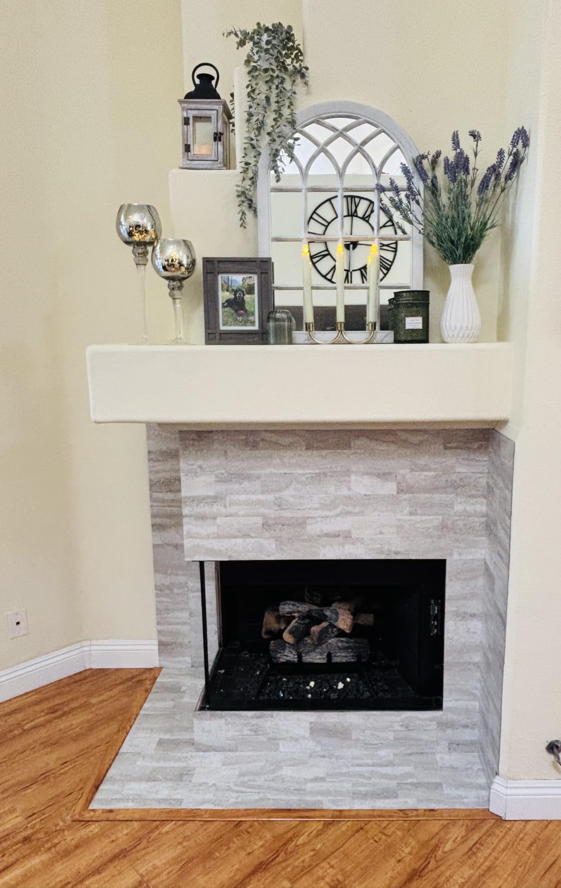 Vamos Tile 100-Piece Glossy Dolomite White Peel and Stick Backsplash Tile, 3 x 6 PVC Subway Tile customer photo 2