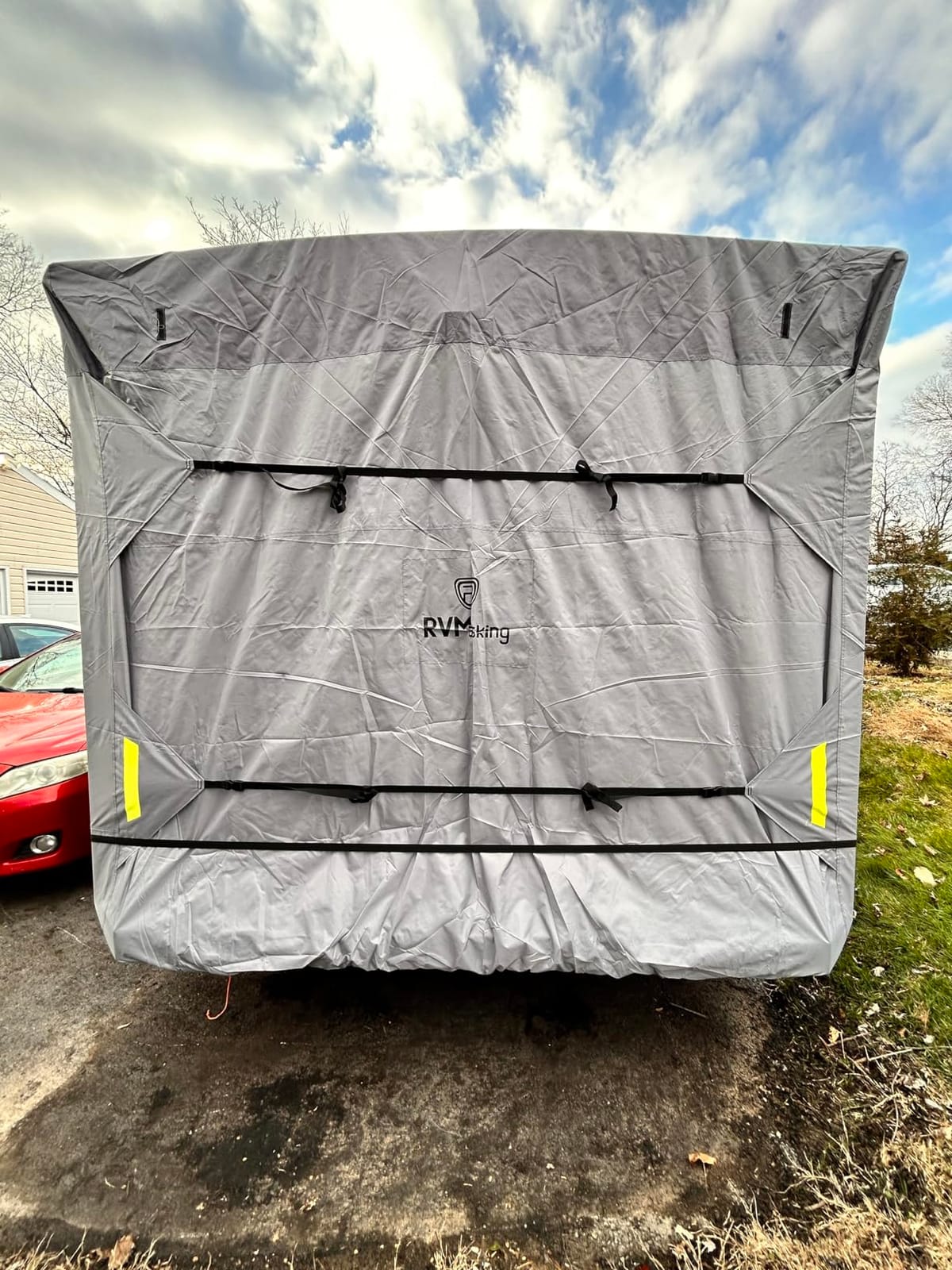 RVMasking Travel Trailer RV Cover, Heavy-Duty 600D Fabric, 28'7