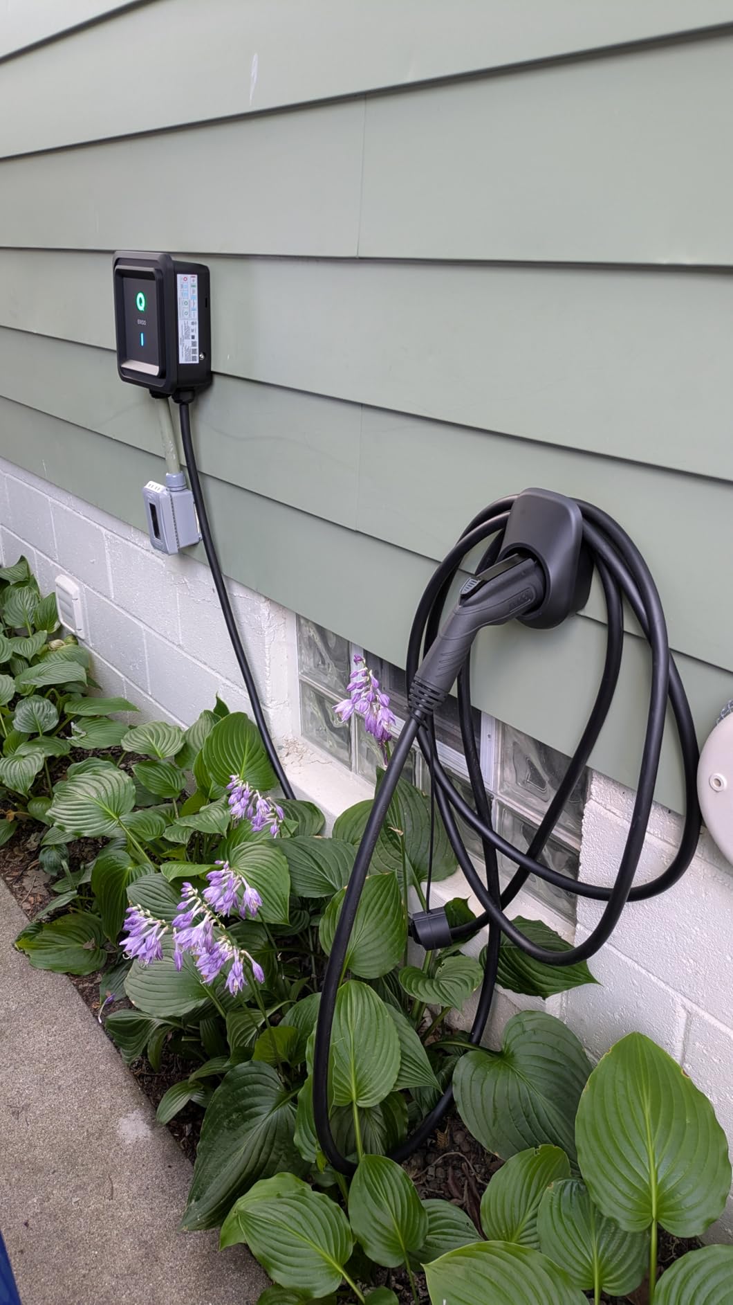 Level 2 EV Charger J1772 48A - Hardwired 240V Wall Charging Station, up to 50 mph, 25ft Cable, Enhanced WiFi (2.4GHz), Smart App, Weatherproof Indoor/Outdoor (IP66, NEMA 4), UL & ETL Certified customer photo 1