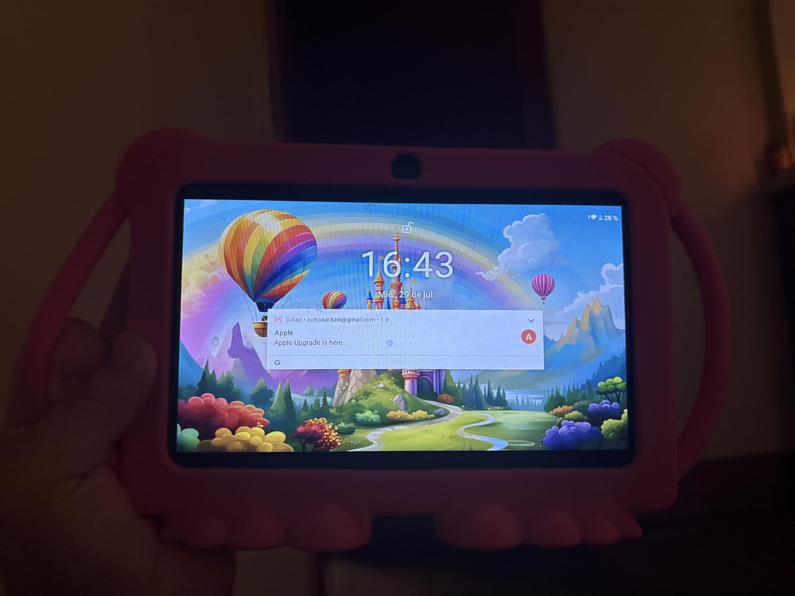 PEICHENG Kids Tablet 7 inch Android 12.0 for Toddler, 4GB RAM 32GB ROM Bluetooth IPS Screen Parental Control Dual Camera Shockproof Case for Educational Games, (Blue) customer photo 1