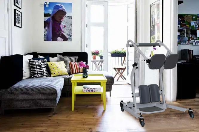 ELENKER Stand Assist Lift - Sit to Stand Lift Patient Transport Unit for Elderly - Patient Lift for Home Care Use- Adjustable seat Height and Base width-400 Pound Weight Capacity customer photo 1