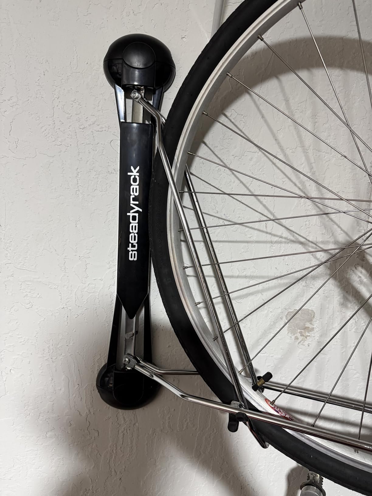 Steadyrack Swivel Bike Wall Mount, Vertical Mountain Bike Rack, Garage | Fits 24 to 29 in wheels and 2.1 to 2.8 in tires. Roll-in, no lift, holds mountain and gravel bikes to 77 lb. customer photo 2
