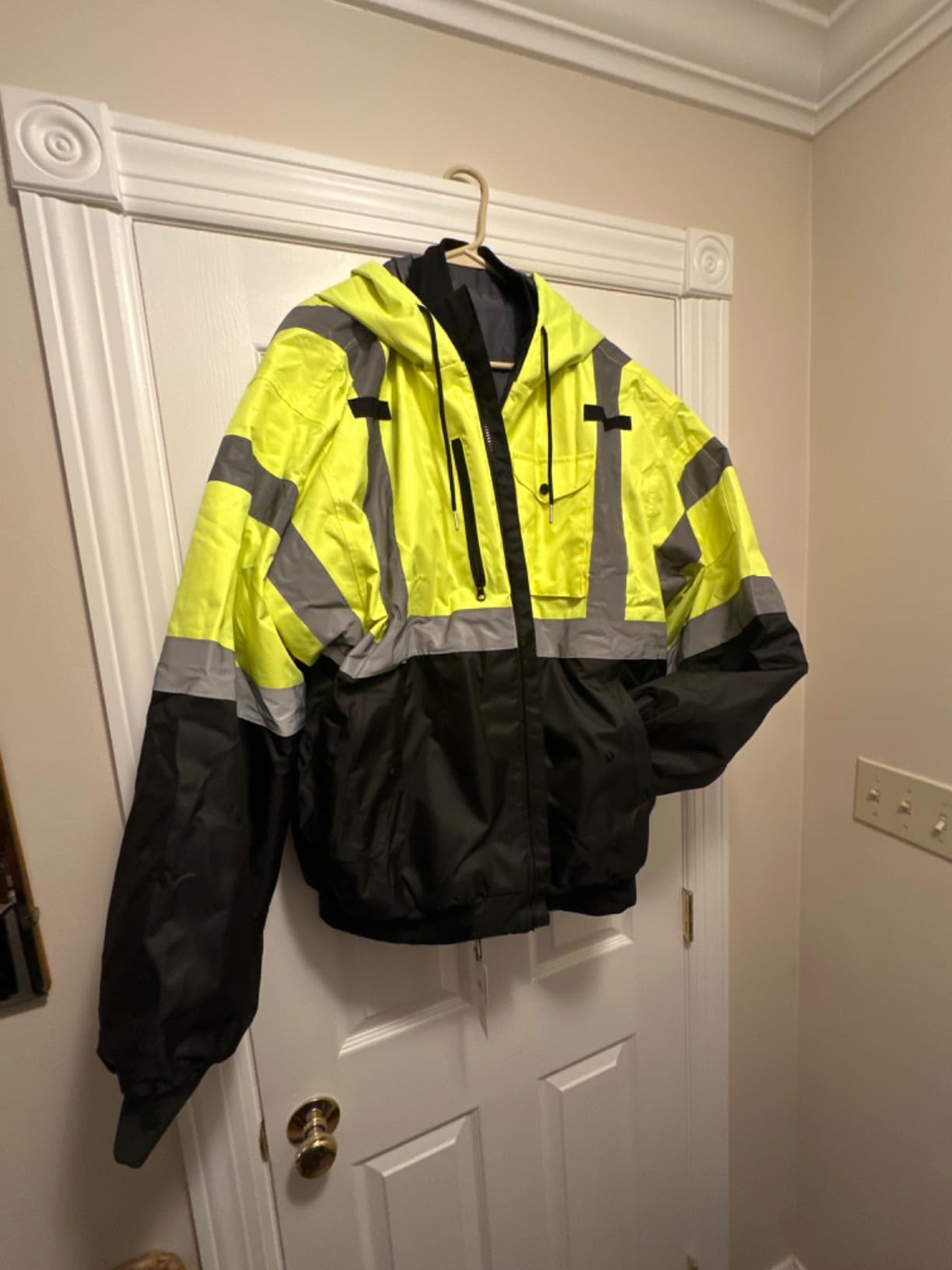 Heated Safety Jacket for Men, Waterproof Hi Vis Jacket Cold Weather, Winter Work Coat, Reflective Jacket customer photo 2
