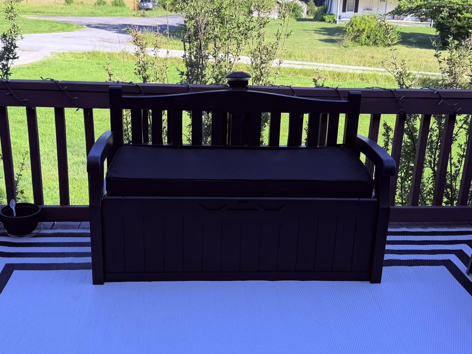 Devoko 80 Gallon Storage Bench Deck Box Waterproof&Lockable | Outdoor Benches for Patio Furniture, Garden Decor and Outdoor Seating for Cushions, Garden Tools and Pool Supplies customer photo 1