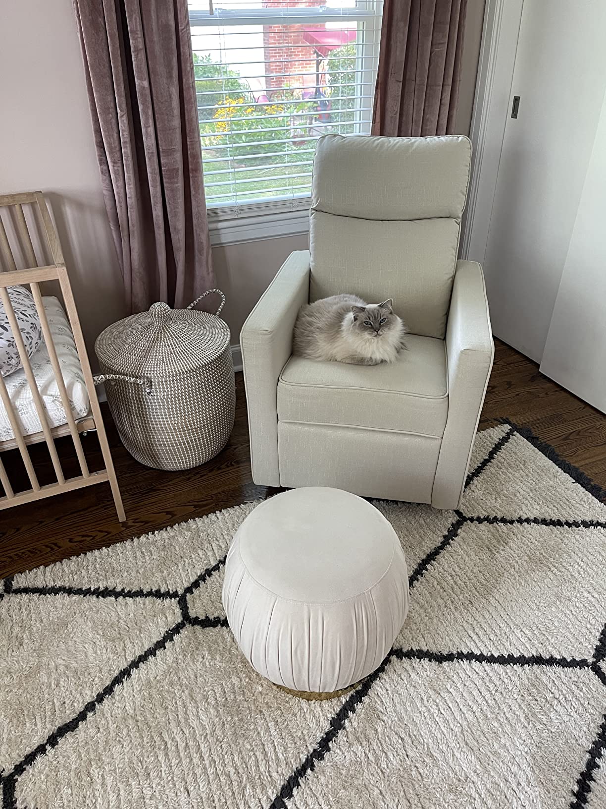 Davinci Gabby Glider Recliner Nursery Chair w/ 360° Swivel - Beach | High Pillowback Glider Rocking Chair - GREENGUARD Gold & FSC Certified - Comfy Swivel Recliner for Living Room & Nursery customer photo 1