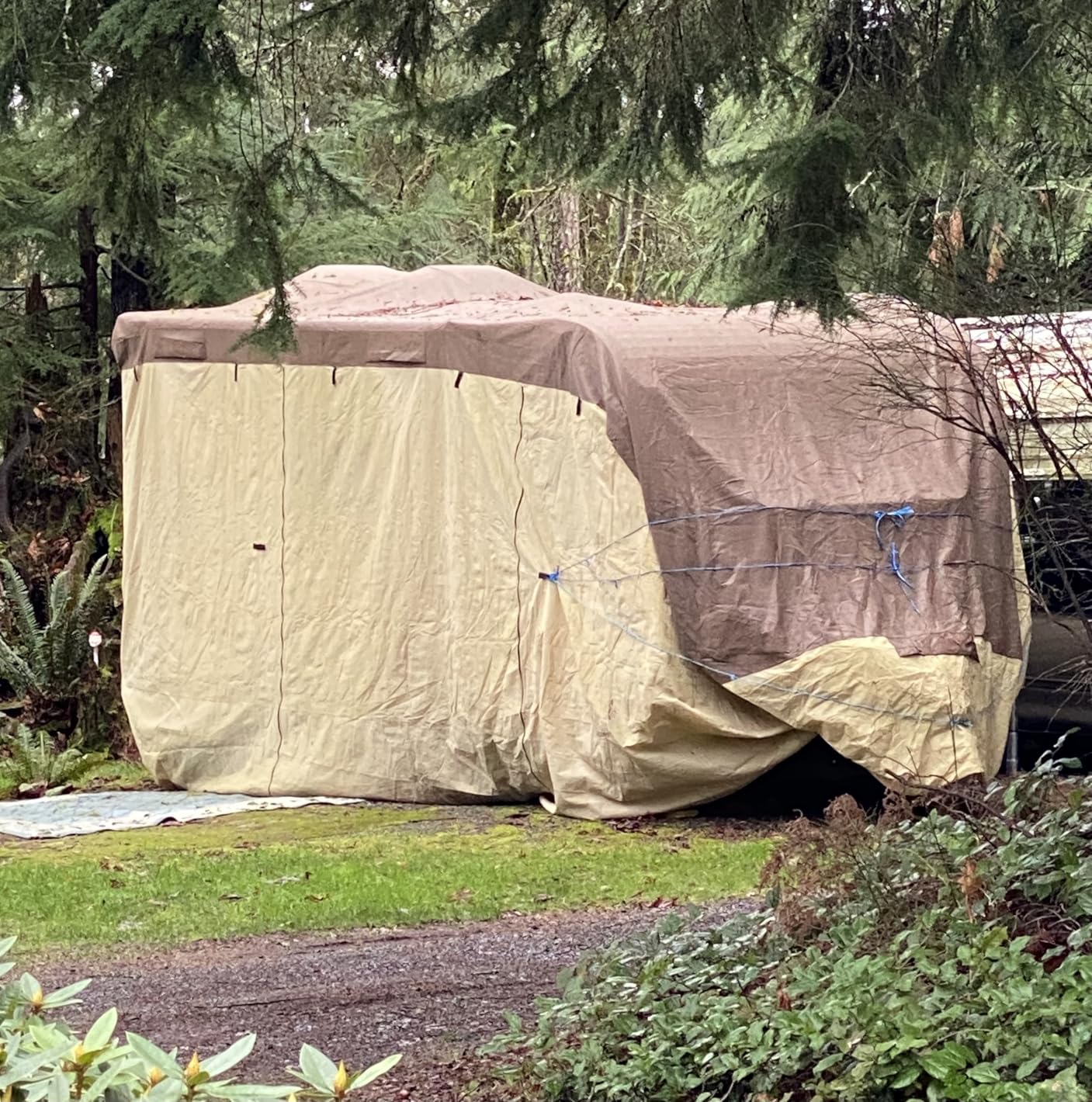 Umbrauto Travel Trailer RV Cover 24' ~ 27' - Upgraded 9-Layers Top Camper Cover, Waterproof & Windproof Heavy Duty Toy Hauler RV Cover for Winter Snow with Tongue Jack Cover, Gutter Covers customer photo 1