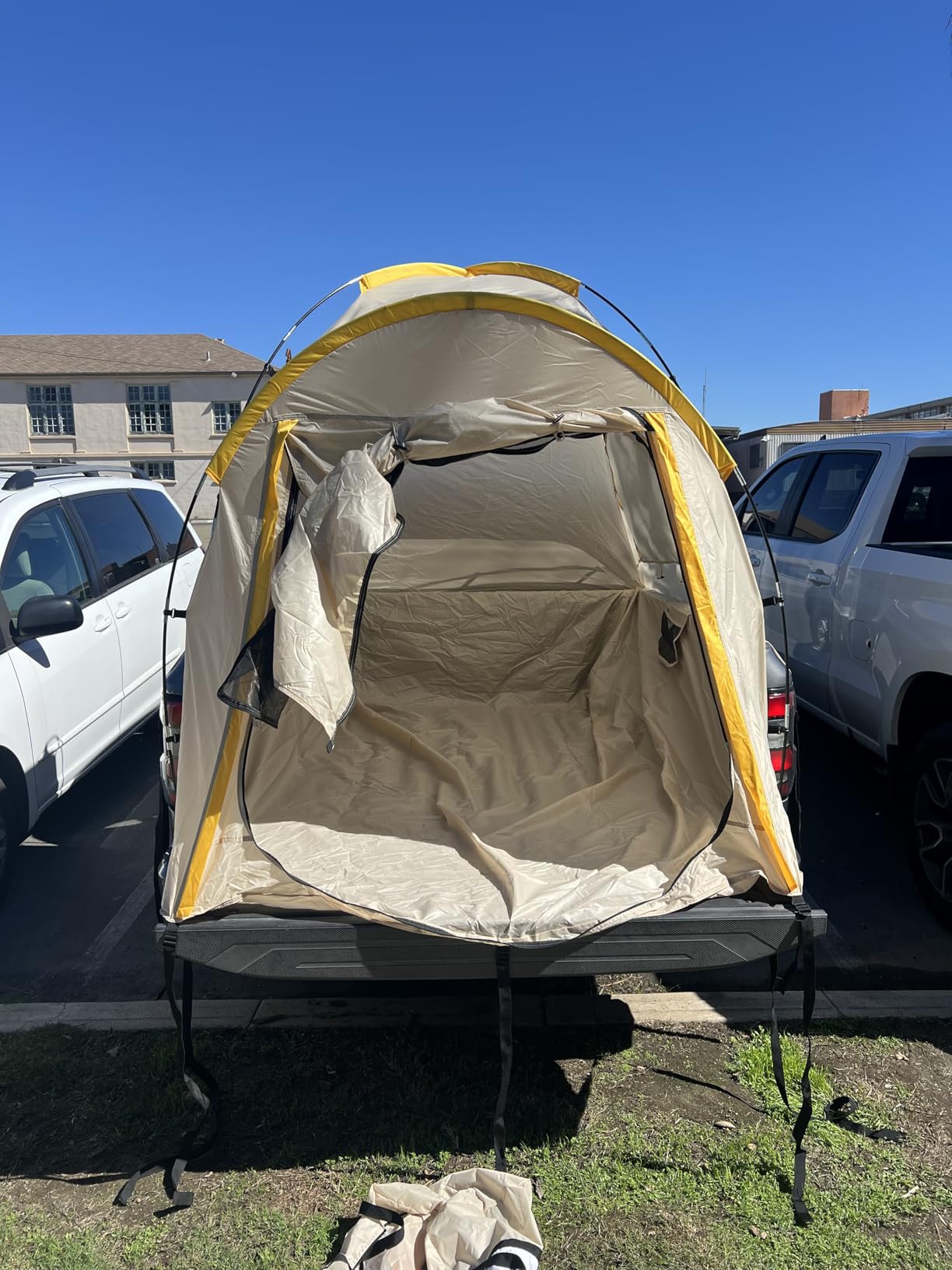Pickup Truck Tent with Awning Shade, Waterproof PU5000mm Oxford for 5.5-6.3 FT Truck Bed for Camping, Fits Chevy Silverado 1500, Ram 1500, F150, GMC 1500, Titan, Tundra customer photo 1