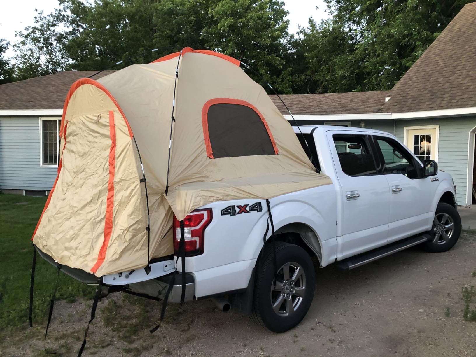 Pickup Truck Tent with Awning Shade, Waterproof PU5000mm Oxford for 5.5-6.3 FT Truck Bed for Camping, Fits Chevy Silverado 1500, Ram 1500, F150, GMC 1500, Titan, Tundra customer photo 2