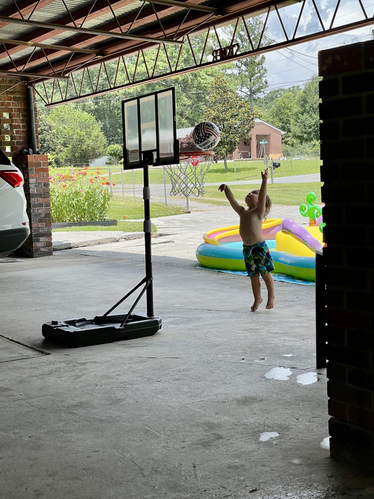 Seray Kids Basketball Hoop Outdoor [Patented 6s Safe-Adjust] 3.2-7.2FT, Indoor/Poolside/Mini Basketball Hoop for Kid/Toddler/Youth/Adult in Backyard/Driveway, Shatterproof Backboard and Enlarged Base customer photo 2