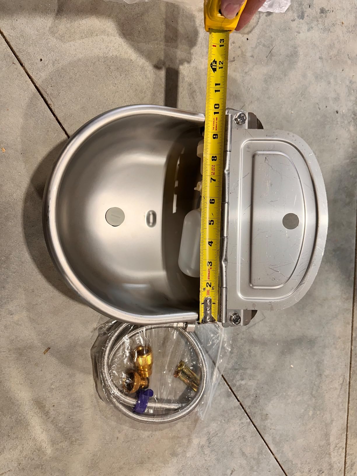 Automatic Water Dispenser for Dogs, 304 Stainless Steel Float Valve Pet Bowl | Self-Filling, Wall Mounted, 2.5L Capacity, Drain Plug for Easy Clean, for Large Dogs Chickens Horses, Yard Farm Outdoor Use customer photo 2