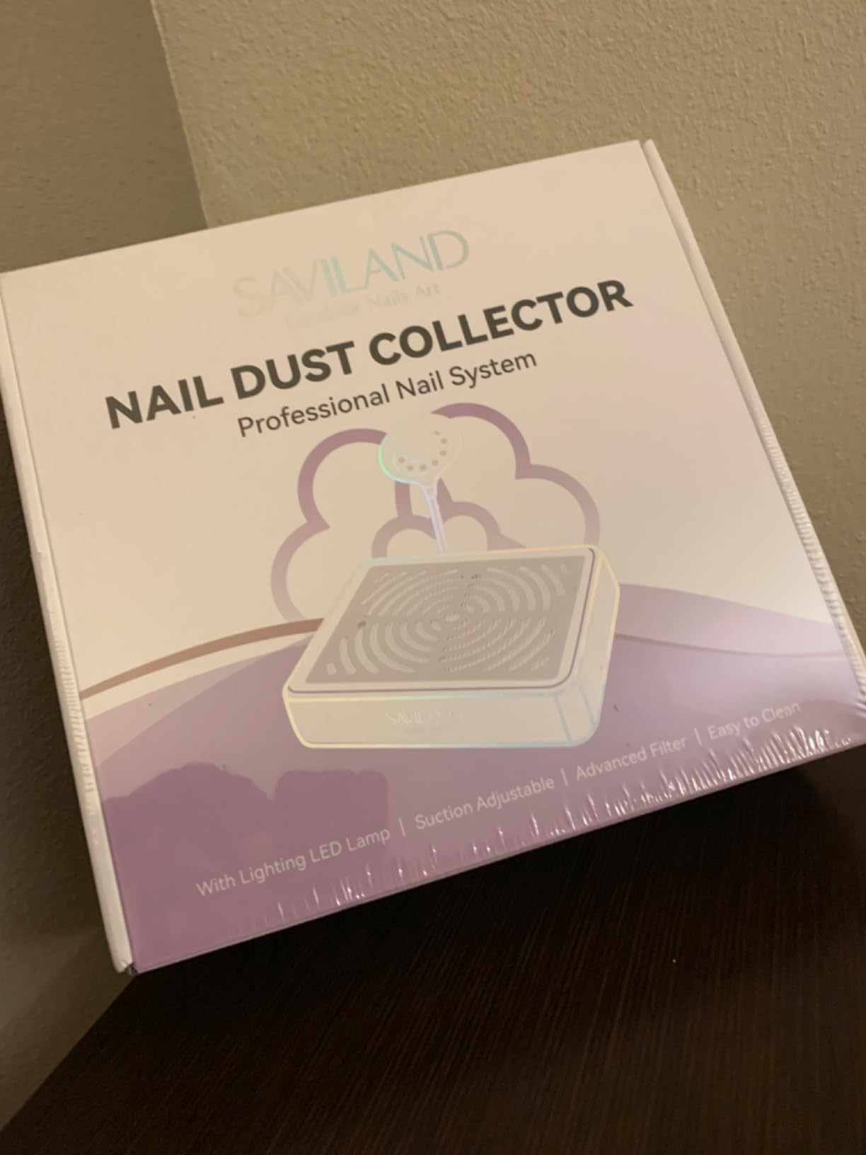 SAVILAND Professional Nail Dust Collector 40W Vacuum with Lamp for Salon | Low noise, Reusable filter, Strong vacuum fan, Dust extractor, Electric suction for professional nail techs, Pink customer photo 1