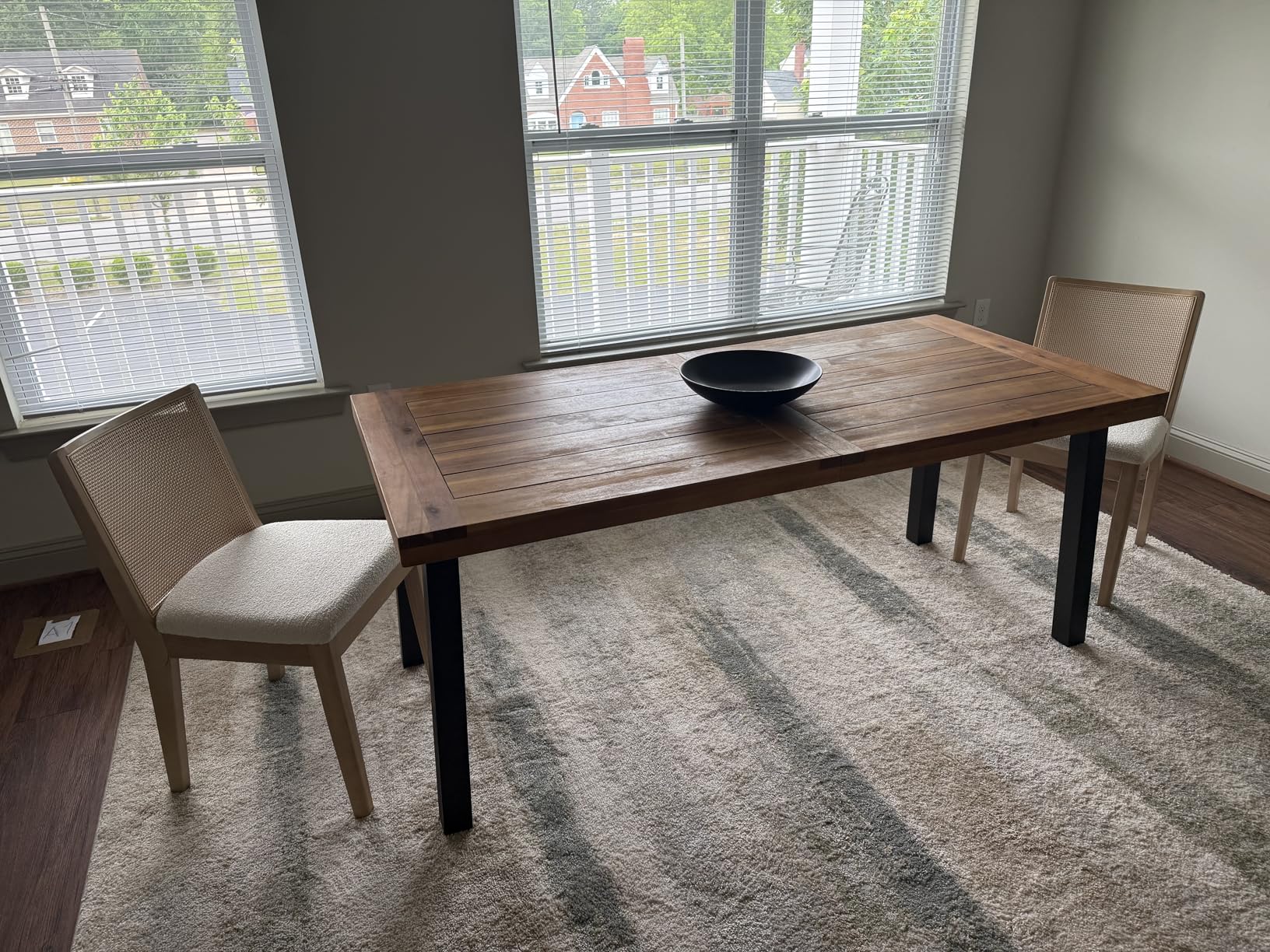 Devoko 6 Person Acacia Wood Dining Table for Kitchen, Walnut Brown | Farmhouse Kitchen Table for 6 for Indoor Outdoor Mesa De Comedor customer photo 1