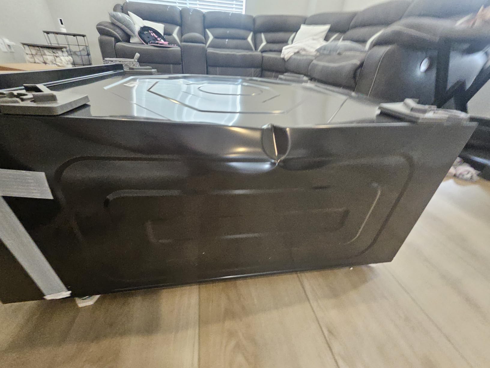 SAMSUNG Bespoke AI Laundry Comb Pedestal with Pull Out Storage Drawer, WE702NZ/US, Dark Steel customer photo 1