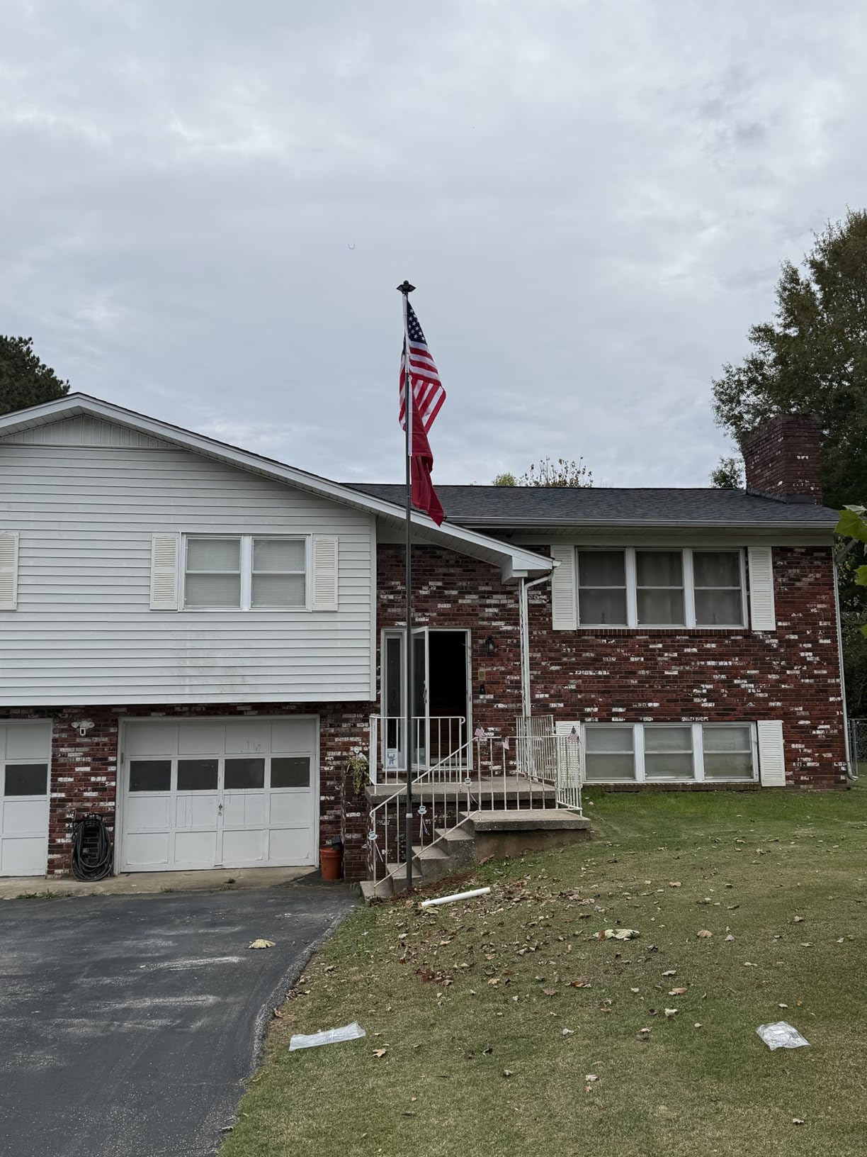 25FT Heavy Duty Flag Pole for Outside House, 12 Gauge Aluminum Kit, Black | 100 MPH Wind Resistant Flag Pole with 3x5 Embroidered Nylon Flag, Dual Display for House, Yard, Garden & Commercial customer photo 1