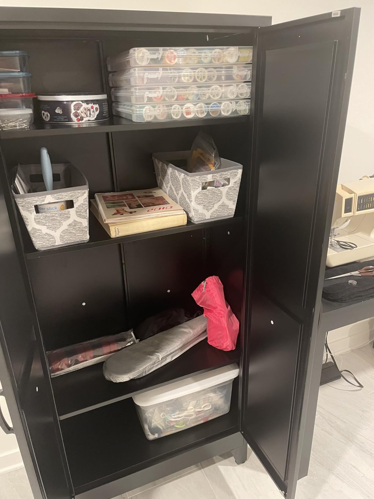 GAIOUS Metal Storage Cabinet, Black Pantry Storage Cabinets with 2 Door and 3 Adjustable Shelves, Kitchen Food Storage Cabinet, Metal Utility Cabinet for Kitchen Laundry Room, Cupboard customer photo 1