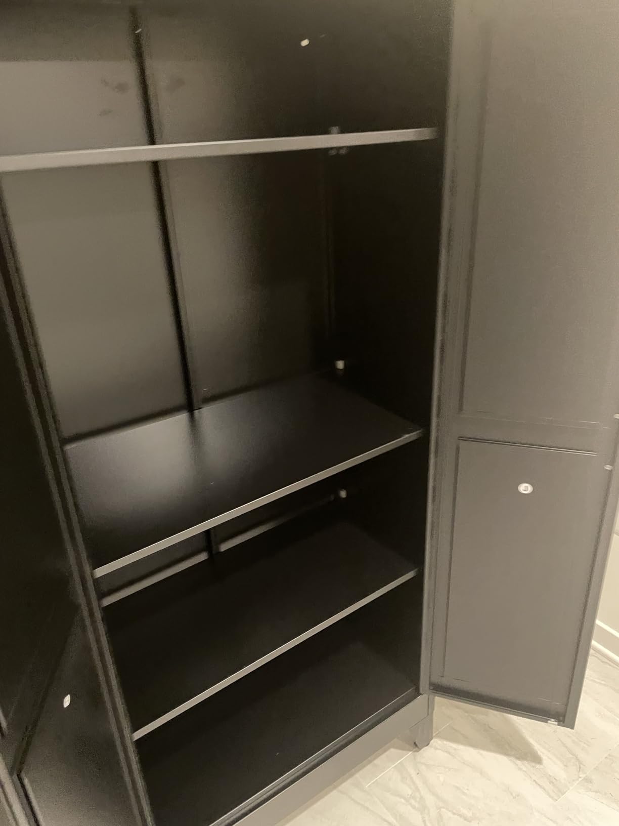 GAIOUS Metal Storage Cabinet, Black Pantry Storage Cabinets with 2 Door and 3 Adjustable Shelves, Kitchen Food Storage Cabinet, Metal Utility Cabinet for Kitchen Laundry Room, Cupboard customer photo 2