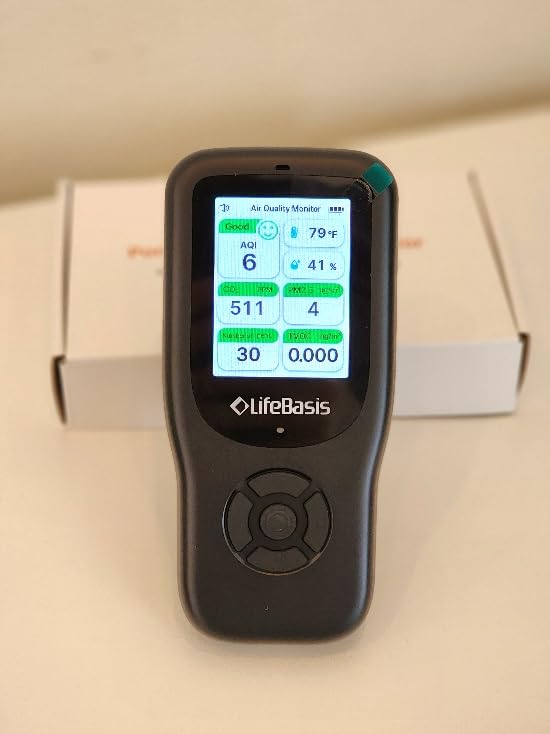 LifeBasis Air Quality Monitor Indoor, 11-in-1 Air Quality Detector | AQI, PM1.0, PM2.5, PM10, CO2, TVOC, HCHO customer photo 2