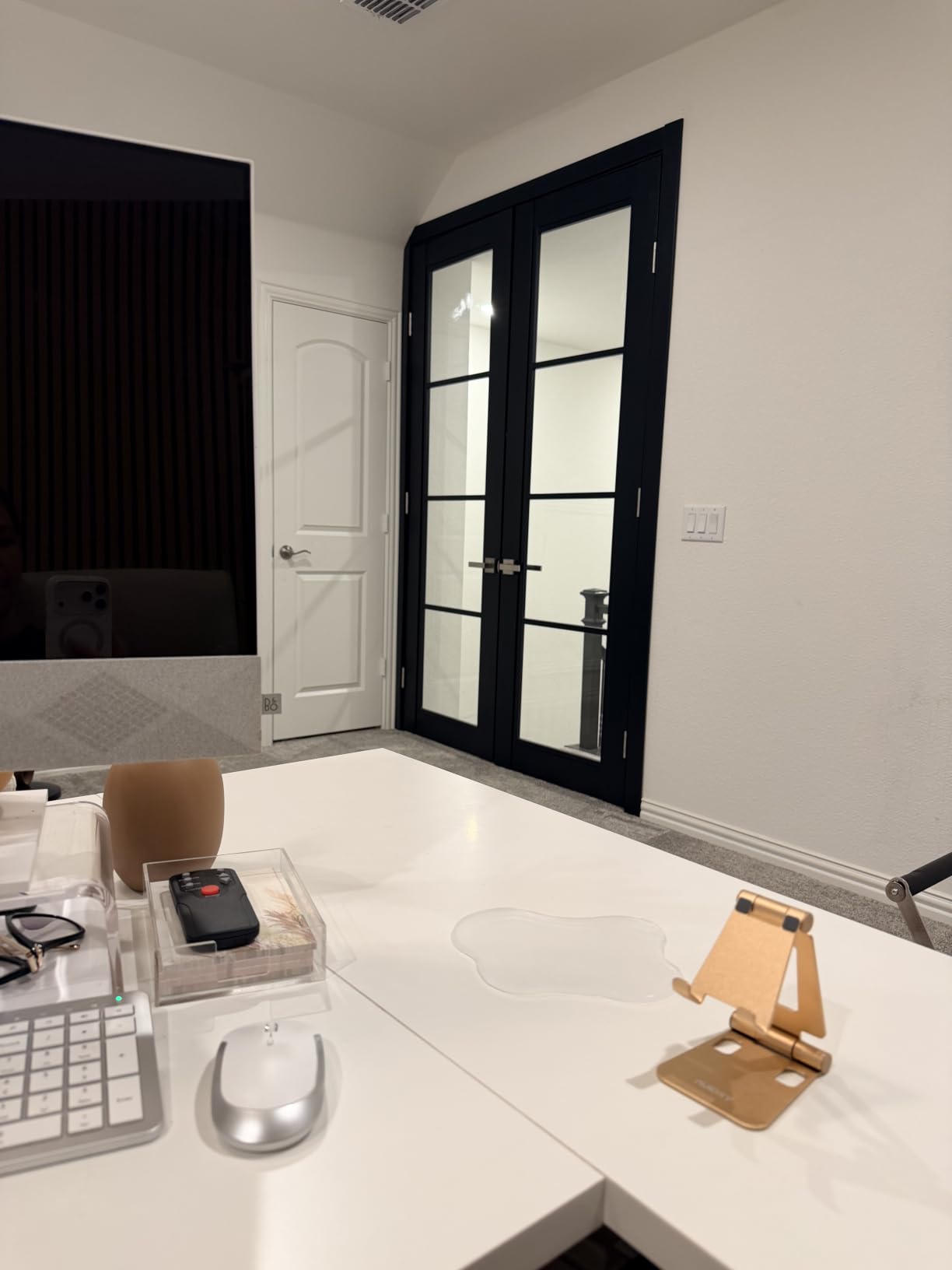 SARTODOORS Lucia 2466 | Double Swing Interior French Doors | Clear Glass, Solid Wood | Frame & Hardware Included | 48 x 80, Black Matte, Modern customer photo 1