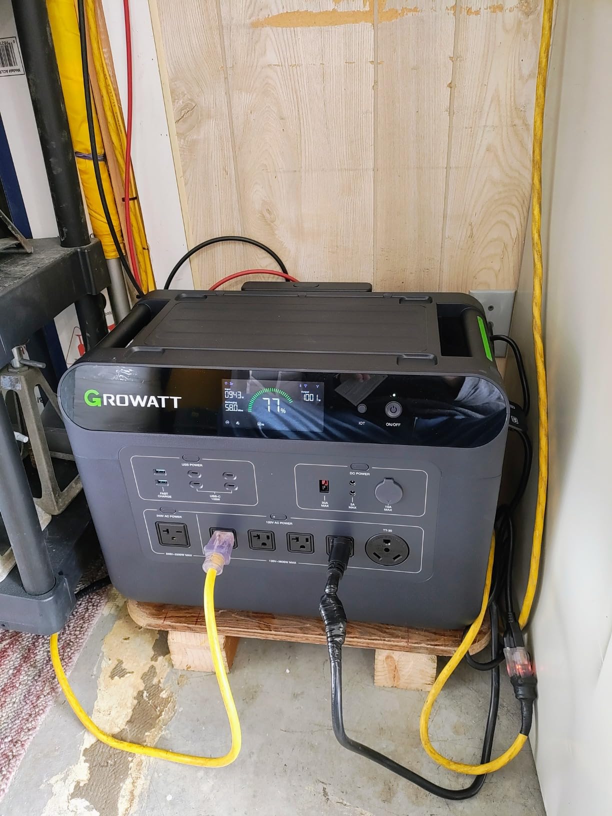 GROWATT Home Battery Backup,120V/240V 7200W AC Output Solar Generator, 2 HELIOS 3600 Portable Power Station with Double Voltage Hub,LiFePo4,Expandable to 36kWh for Home Backup, RVs, Outdoor Camping customer photo 1
