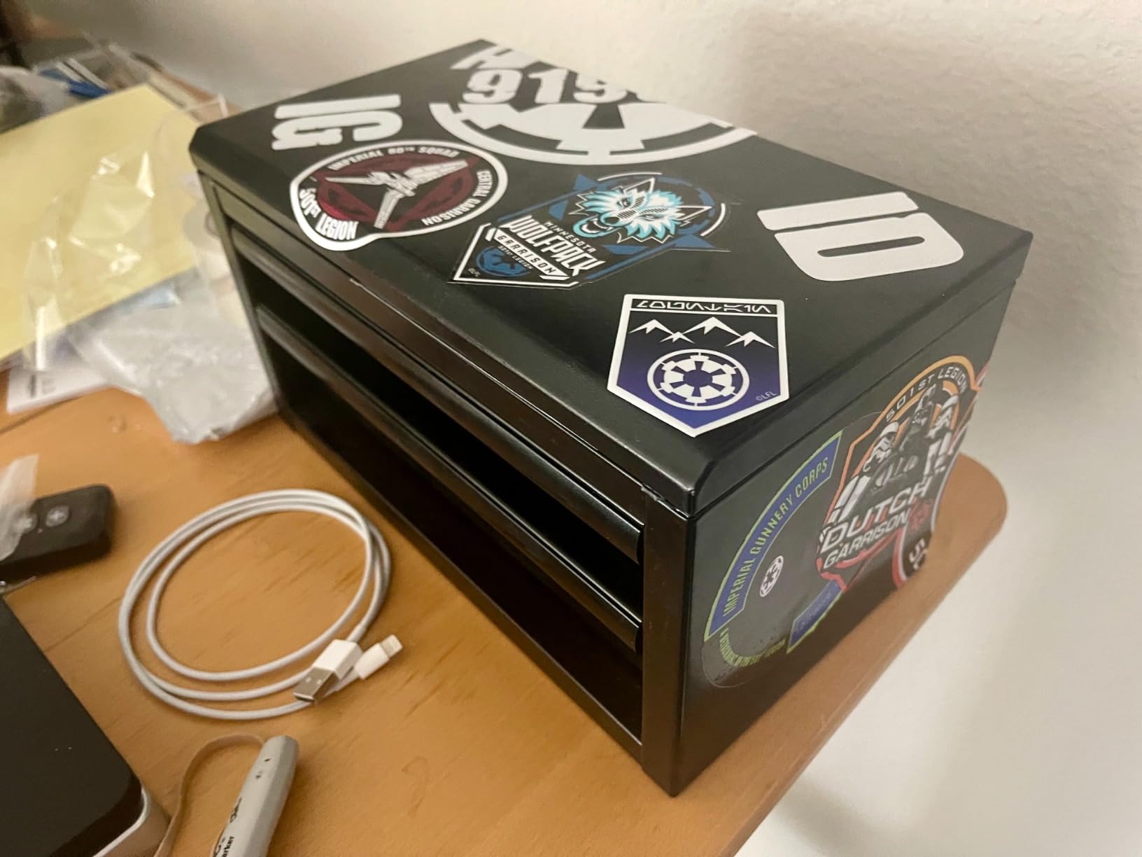 U.S. GENERAL U.S. GENERAL MINI STEEL TOOLBOX, 2 Drawers with magnetic locking mechanism and Top Storage, PVC Liners, Black Trim customer photo 2