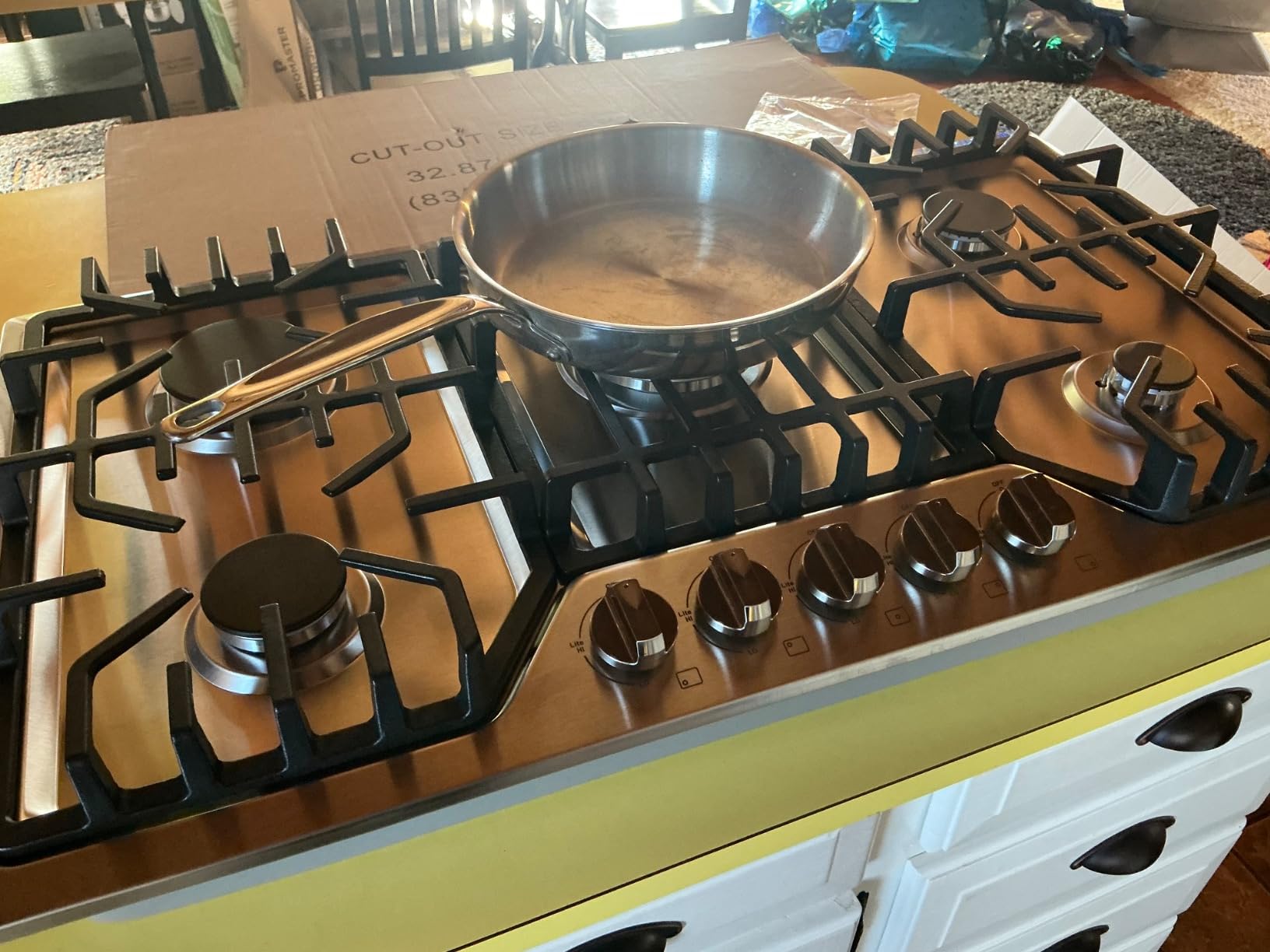Amzgachfktch Gas Cooktop 30 Inch with 5 Italy SABAF Powerful Burners, Max 48,300 BTU/hr Gas Stove Top, Built-in 304 Stainless Steel Propane Stove, NG/LPG Convertible, CSA Certified customer photo 2