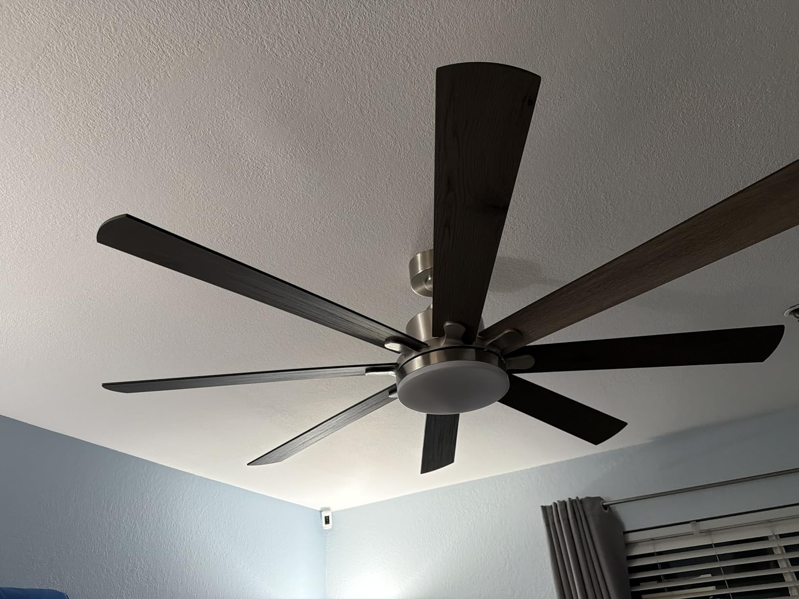 72 Inch Large Ceiling Fan with Remote, Indoor/Outdoor Industrial Ceiling Fan with Large LED Panel, Quiet Reversible DC Motor, 6-Speed, 3CCT, Black Ceiling Fans with Light for Patio, Livingroom, Garage customer photo 1