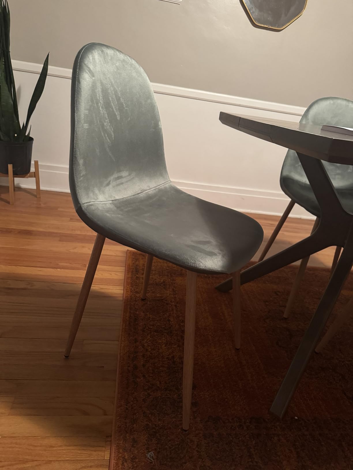 Velvet Dining Chairs Set of 4 - Modern Seating with Metal Legs for Living, Bedroom, Dining Room - Green Chairs, Chair Set for 4 customer photo 2
